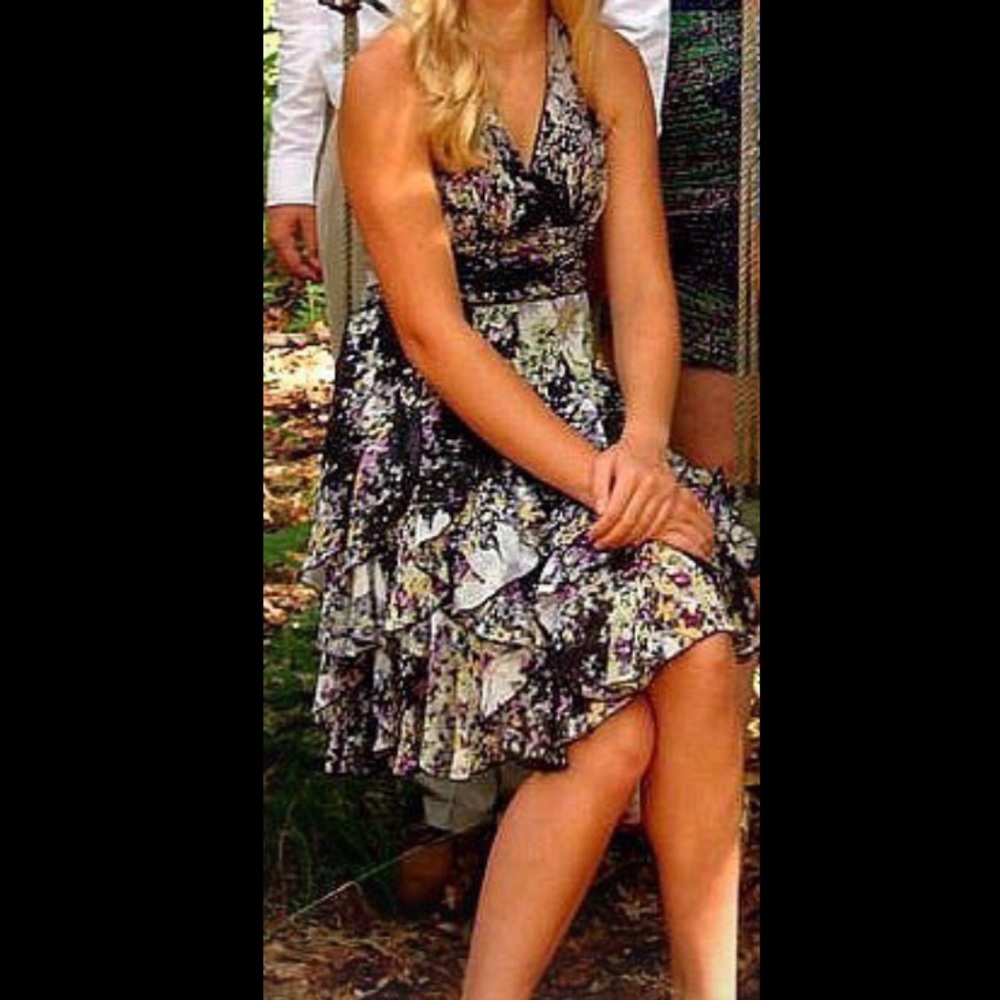 Floral Forever 21 halter ruffle dress